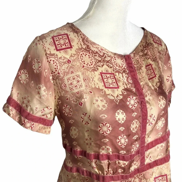 JOHNNY WAS Art To Wear Bandana Geometric Abstract Artsy Popover Blouse - Picture 3 of 11